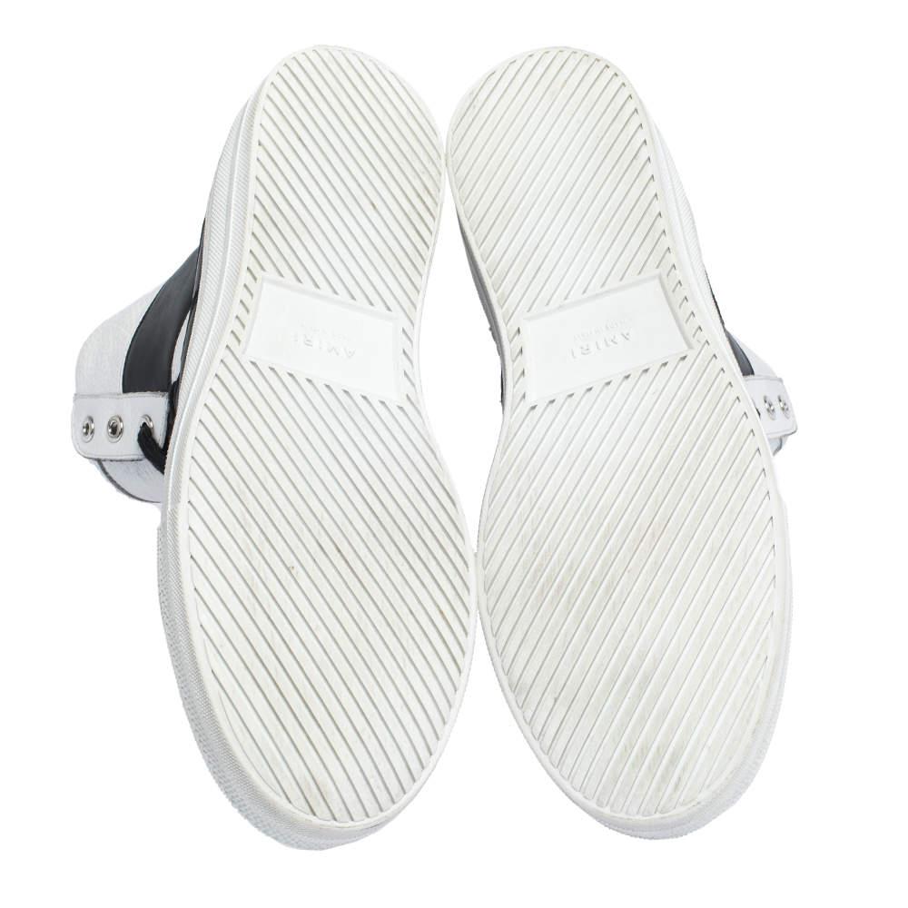 Amiri Black/White Leather Sunset Lace High Top Sneakers Size 42商品第6张图片规格展示
