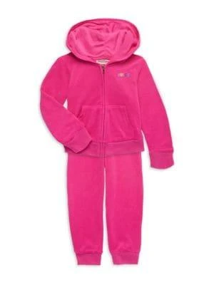 商品Juicy Couture|Little Girl's 2-Piece Velour Hoodie & Joggers Set,价格¥217,第1张图片