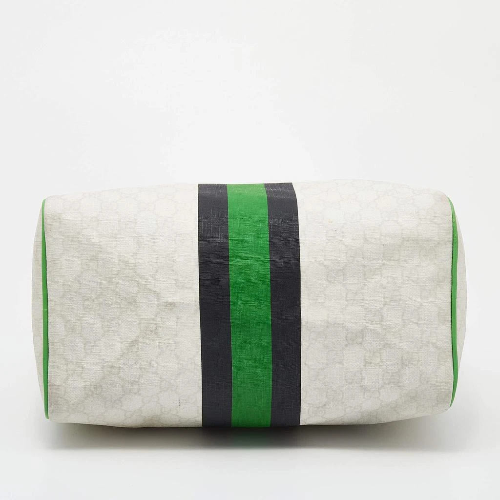 Gucci White/Green GG Supreme Canvas And Leather Medium Web Stripe Joy Boston Bag 商品
