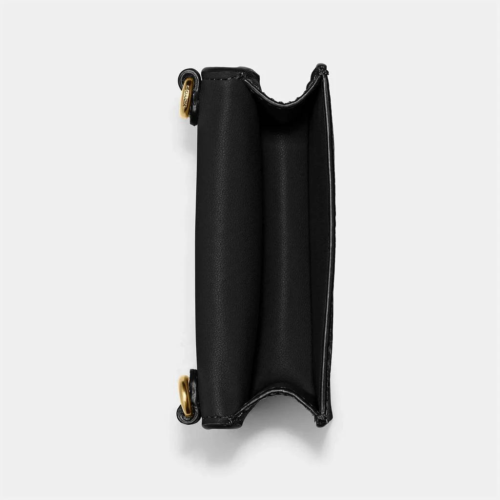 商品Coach|Coach Women's Refined Calf Leather Card Case With Chain - Black,价格¥907,第3张图片详细描述