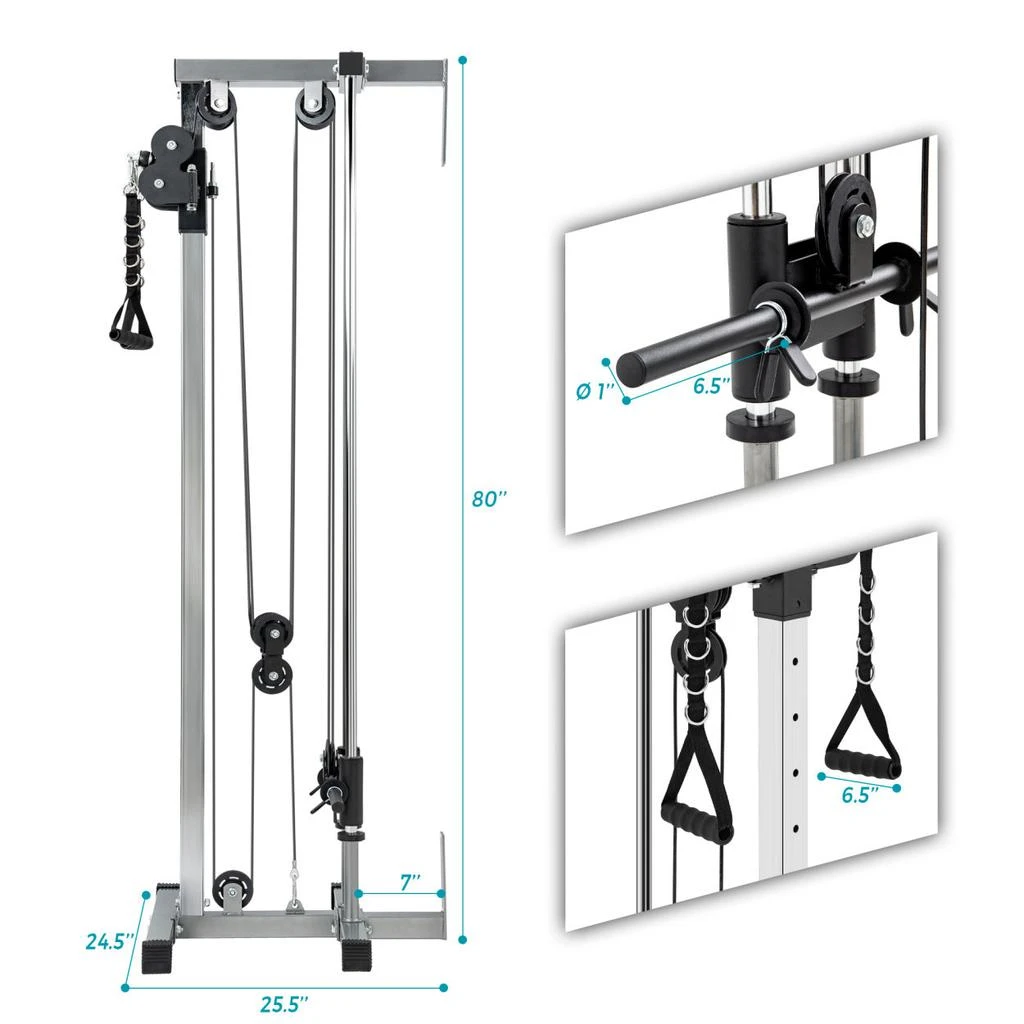 商品Simplie Fun|Lat Pulldown Machine Home Gym Fitness Silver,价格¥4126,第5张图片详细描述