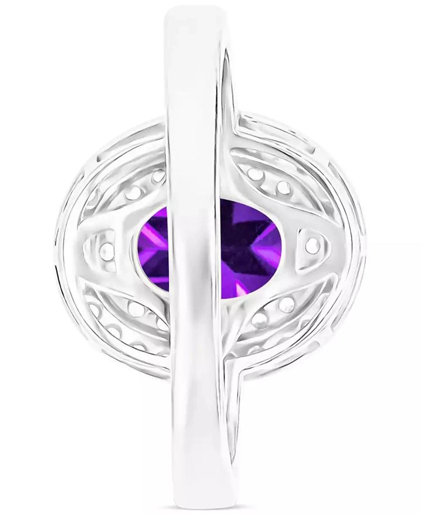 商品Macy's|Amethyst (1-1/20 ct. t.w.) & Lab-Grown White Sapphire (3/4 ct. t.w.) Oval Halo Birthstone Ring in Sterling Silver (Also in Additional Birthstones),价格¥238,第5张图片详细描述