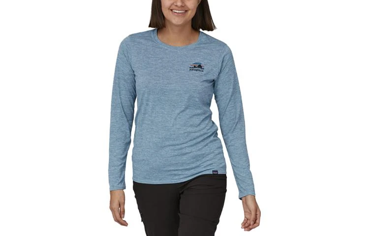 商品[国内直发] Patagonia|patagonia巴塔哥尼亚  C1 Capilene® Cool Daily 速干纯色字母logo图案印花圆领长袖  落肩袖T恤 女款,价格¥637,第5张图片详细描述