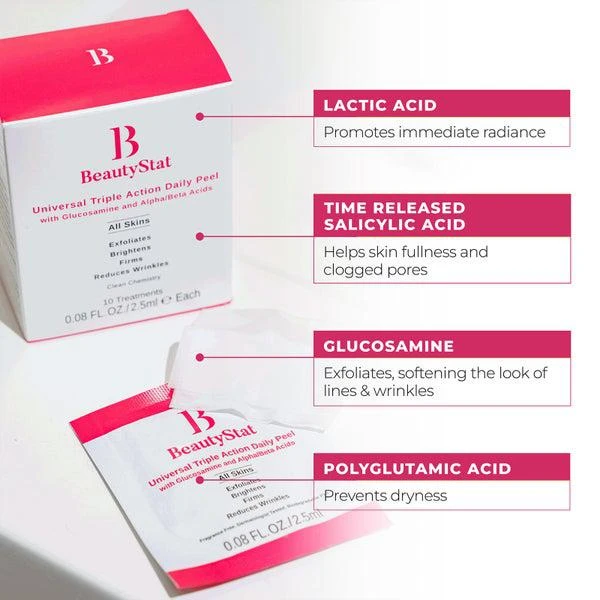 商品BeautyStat|BeautyStat Universal Triple Action One-Step Daily Exfoliating Peel Pad - 10 Pack,价格¥234,第4张图片详细描述