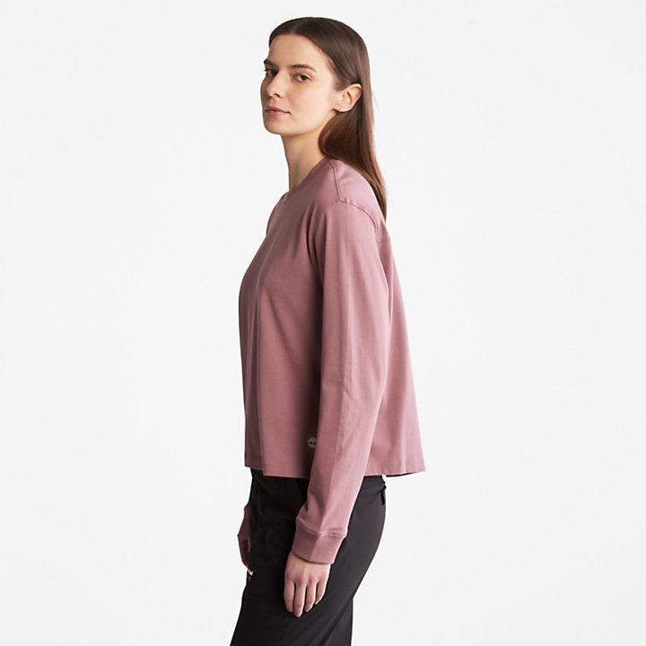 Anti-Odour Supima® Cotton Long-sleeved T-Shirt for Women in Dark Pink商品第4张图片规格展示
