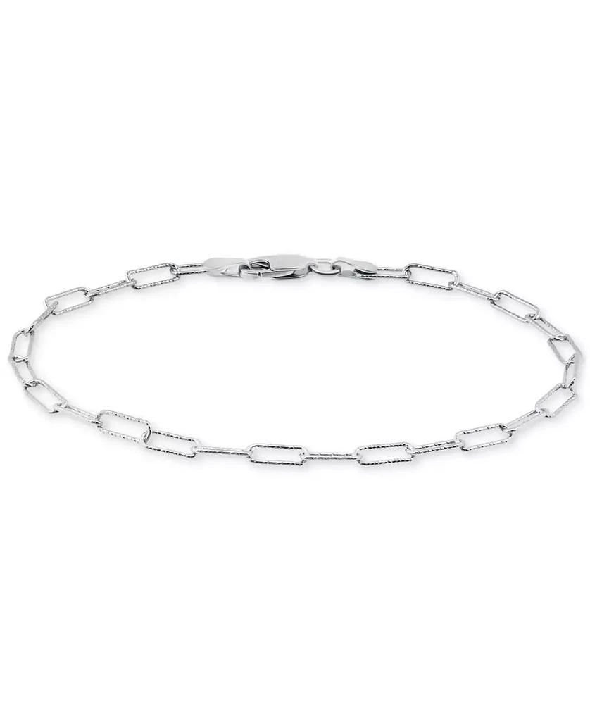 商品Giani Bernini|Diamond-Cut Paperclip Chain Link Bracelet (7-1/4") in Sterling Silver or 18k Gold-plated Sterling Silver, Created for Macy's,价格¥141,第1张图片