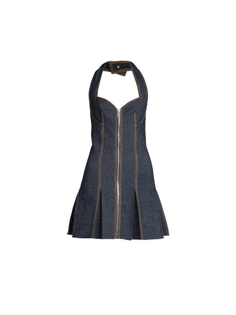 Denim Halter Mini Dress商品第1张图片规格展示