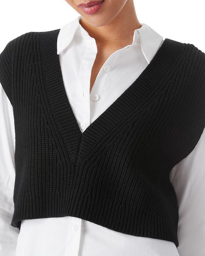 商品Alice + Olivia|Orly Woven Shirt Sweater Vest,价格¥3689,第7张图片详细描述