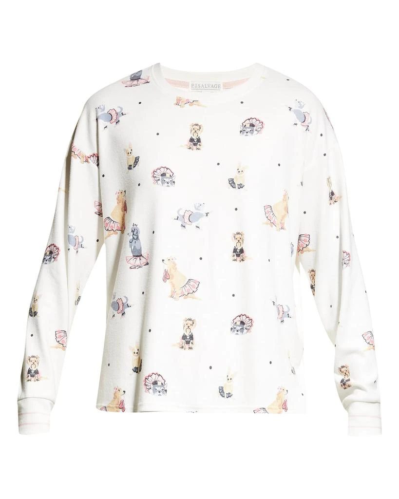 商品PJ Salvage|Lets Dance Dog-Print Crewneck Sweatshirt,价格¥263,第2张图片详细描述