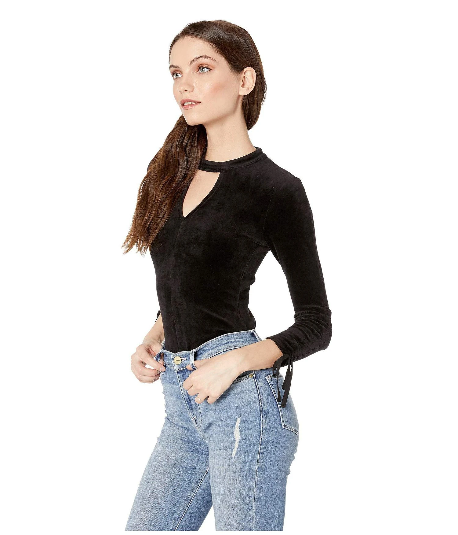 商品Juicy Couture|Track Stretch Velour Ruched Bodysuit,价格¥118,第2张图片详细描述