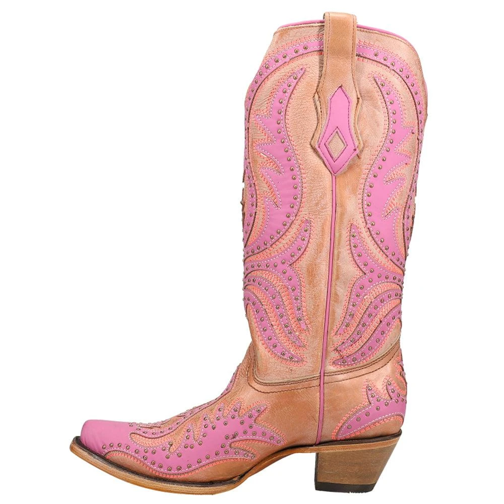 商品Corral Boots|Glow In The Dark Embroidery Tooled Inlay Studded Snip Toe Cowboy Boots,价格¥2472,第3张图片详细描述