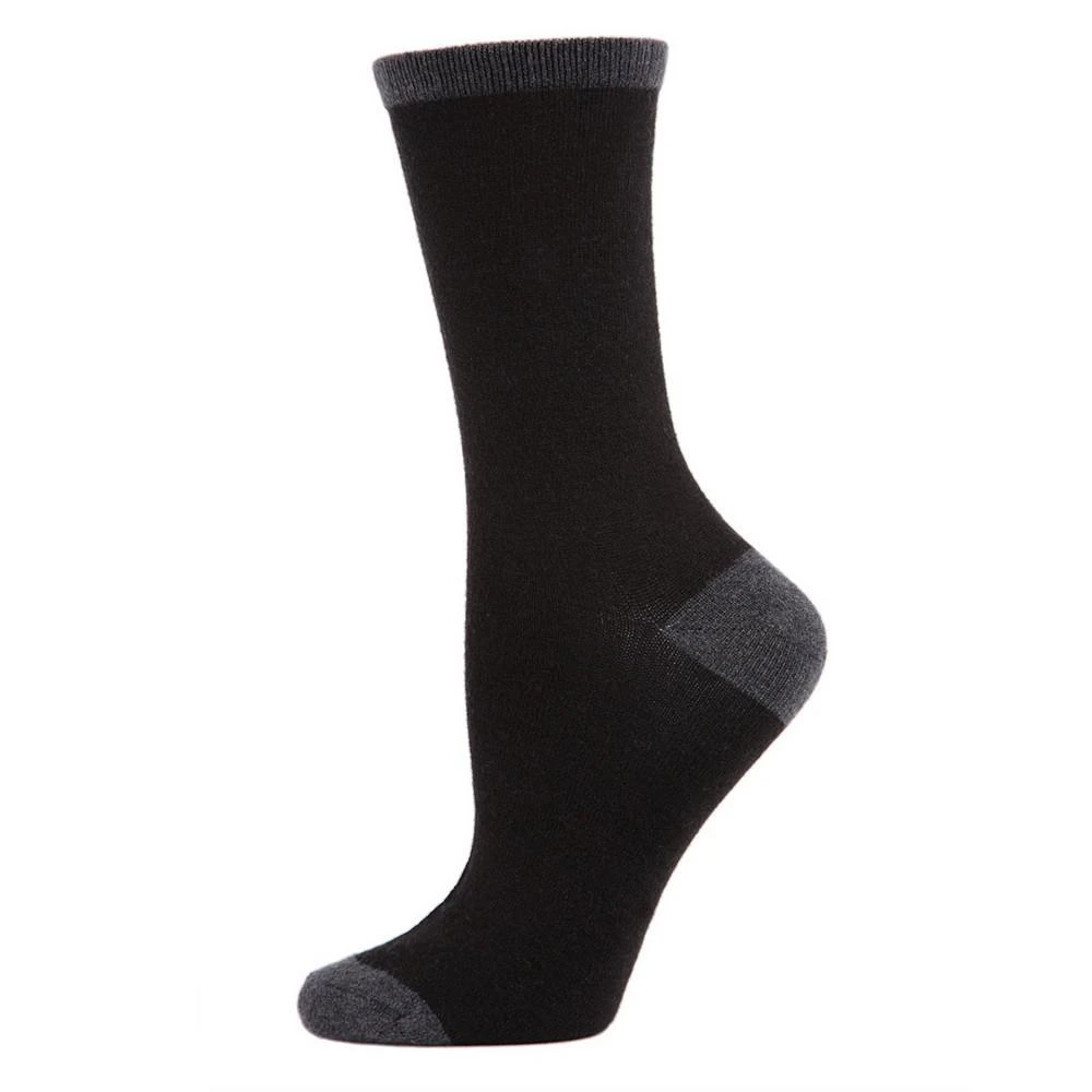 商品Memoi|Tipped Flat knit Cashmere Women's Crew Socks,价格¥104,第1张图片