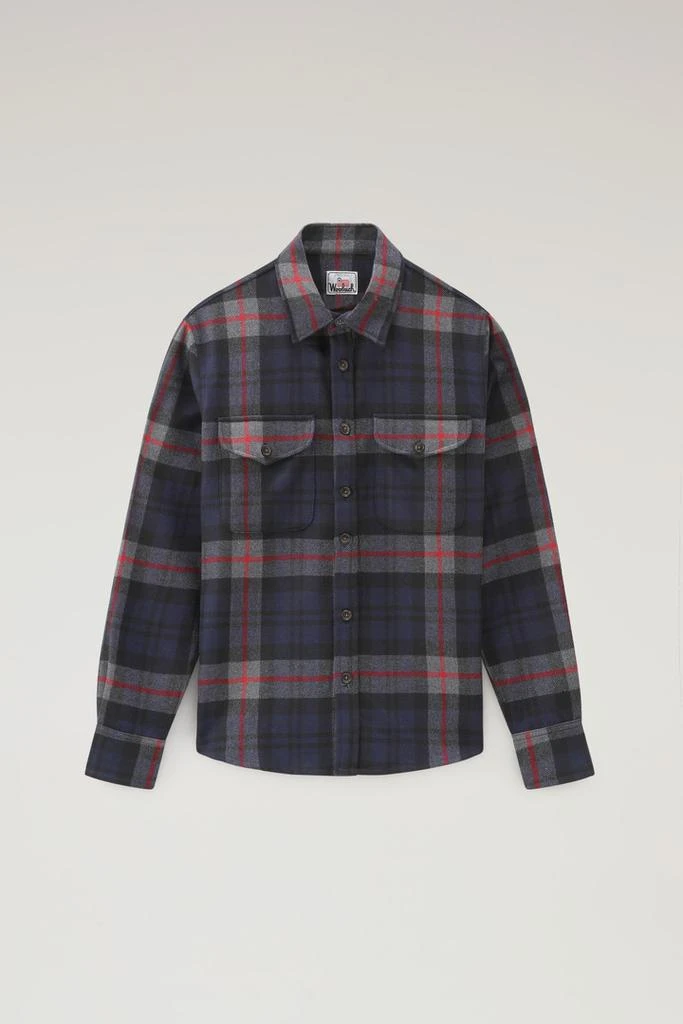 商品Woolrich|Wool Blend Oxbow Flannel Overshirt - Made in USA - Men - Brown,价格¥1099,第1张图片