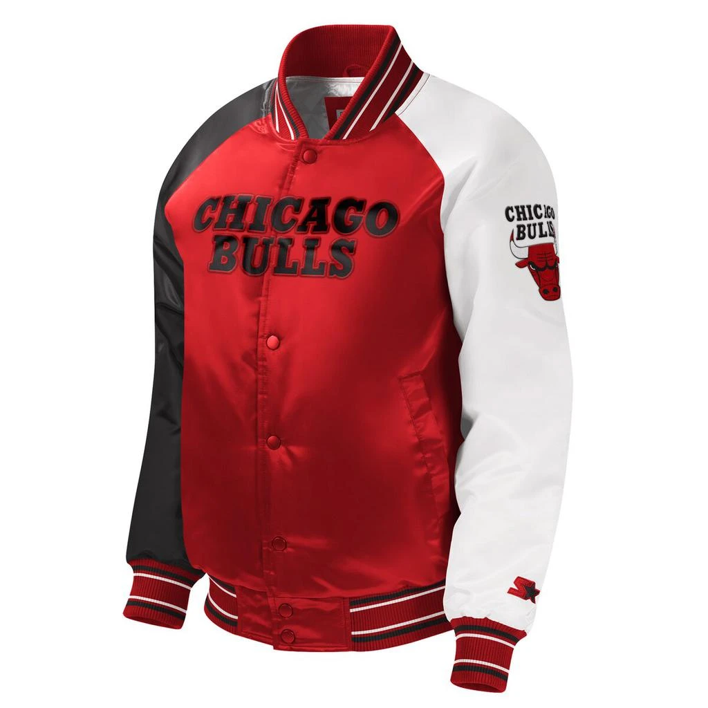 商品Starter|Starter Bulls Raglan Full-Snap Varsity Jacket - Boys' Grade School,价格¥906,第1张图片