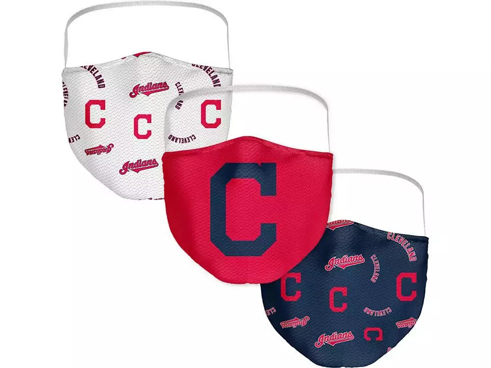 商品Fanatics|Cleveland Indians 3-Pk. Face Mask,价格¥185,第1张图片
