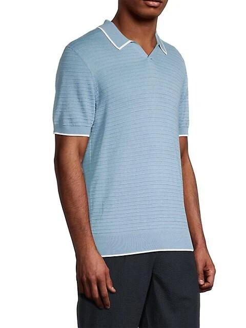 商品Ted Baker London|Durdle Textured Striped Knit Polo Shirt,价格¥335,第4张图片详细描述