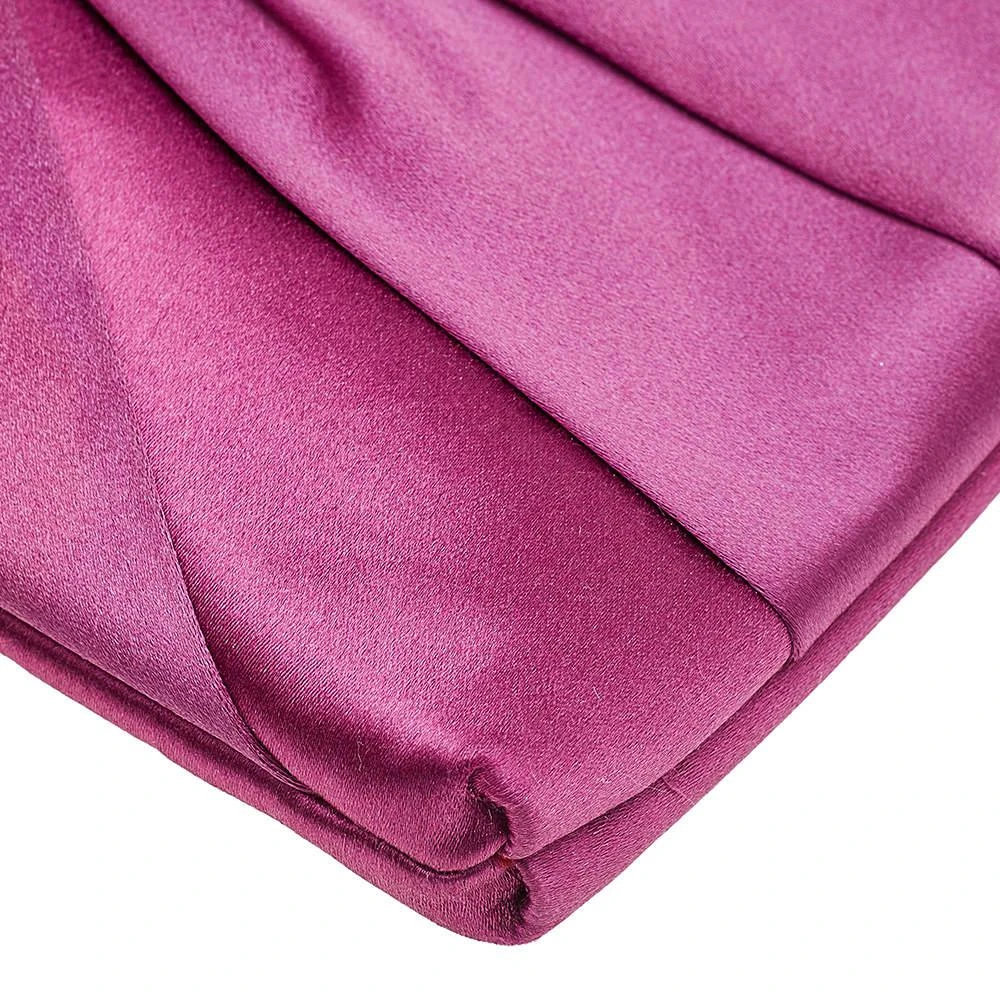 Valentino Pink Satin Pleated Bow Clutch 商品