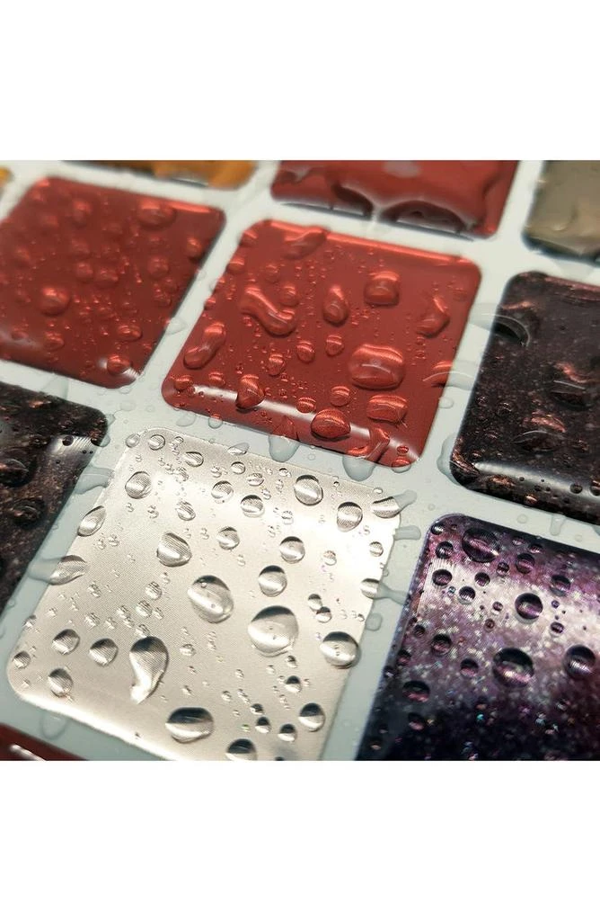 Cream Brown and Cherry Glitter Mosaic 3D Sticker Tile 24-Piece Set 商品
