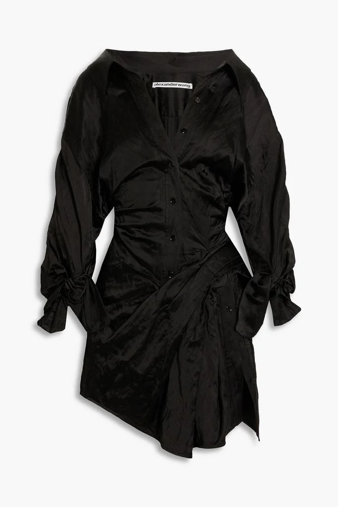 商品Alexander Wang|Pleated crinkled-satin mini dress,价格¥2695,第1张图片