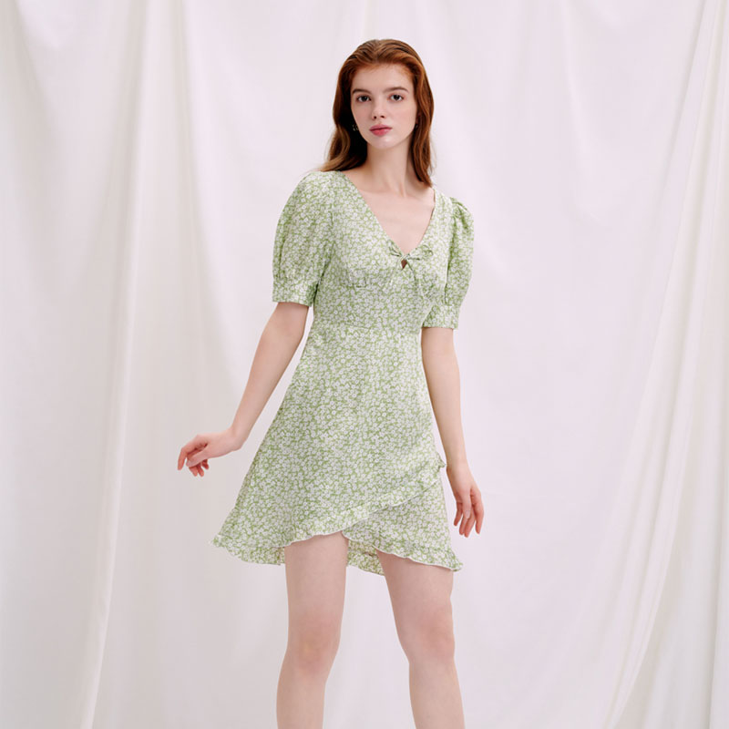 Virginia连衣裙-薄荷印花 | Virginia Dress - Mint Floral商品第1张图片规格展示