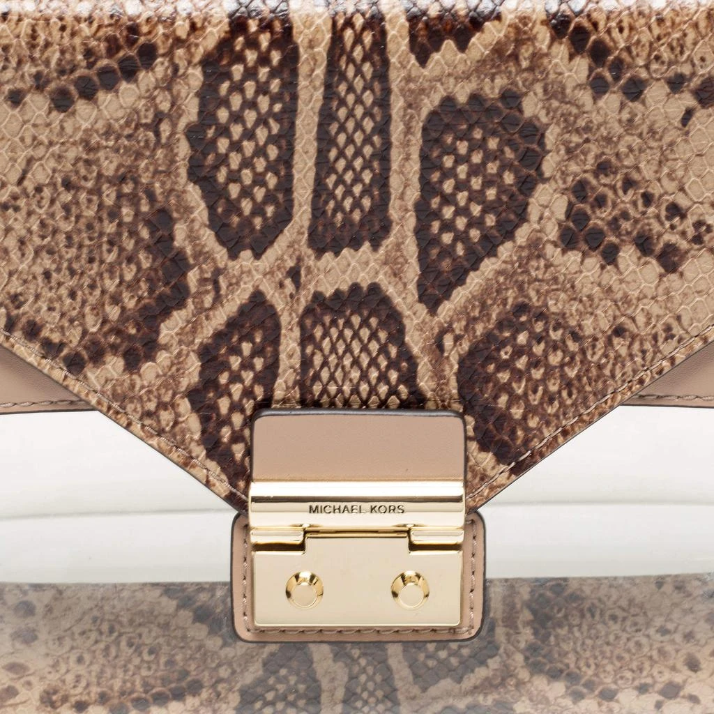 商品[二手商品] Michael Kors|Michael Kors Beige/Brown Python Embossed Leather And PVC Sloan Top Handle Bag,价格¥962,第5张图片详细描述