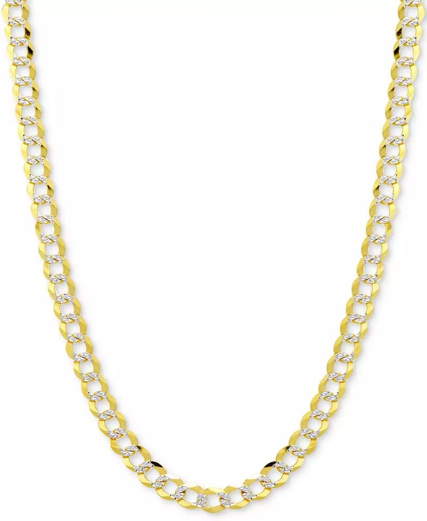 商品Italian Gold|26" Two-Tone Open Curb Chain Necklace (5-3/4mm) in Solid 14k Gold & White Gold,价格¥16703,第1张图片