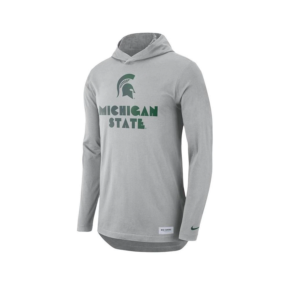 商品NIKE|Men's Gray Michigan State Spartans Campus Performance Hoodie Long Sleeve T-shirt,价格¥371,第2张图片详细描述
