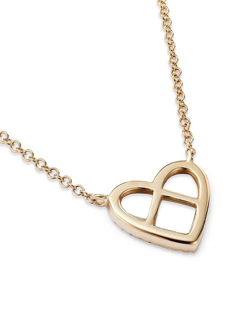 14K Yellow Gold Kate Mother of Pearl & Diamond Heart Pendant Necklace, 18" 商品