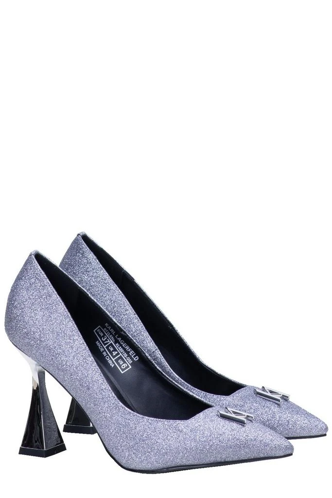 商品Karl Lagerfeld Paris|Karl Lagerfeld Debut Brooch Court Glittered Pumps,价格¥994,第4张图片详细描述