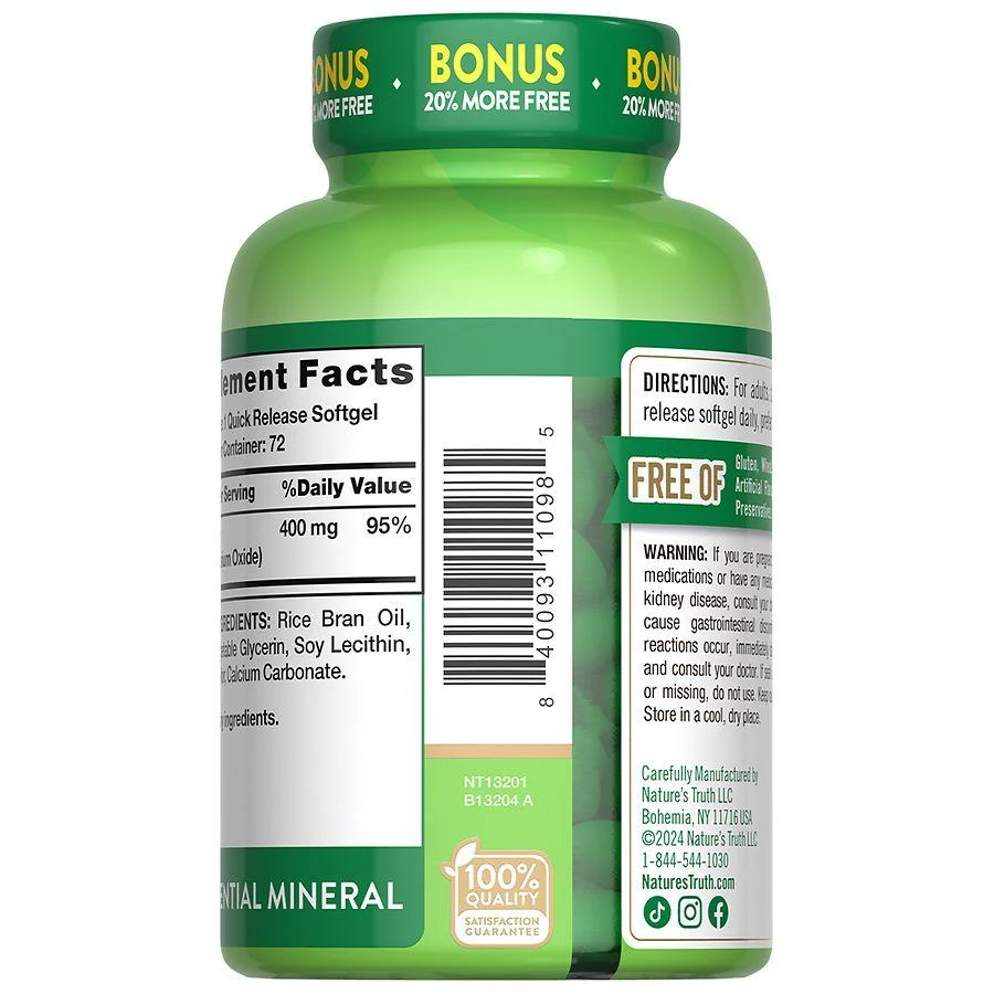 商品Nature's Truth|Magnesium Softgels,价格¥104,第4张图片详细描述