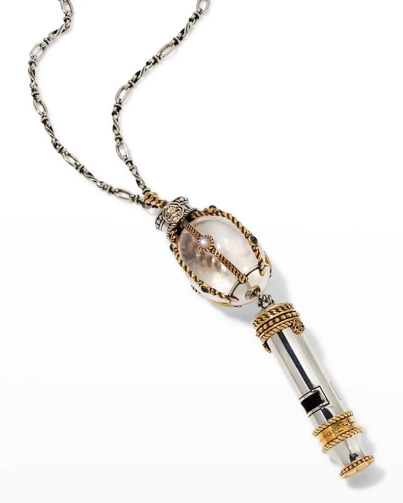 商品Alexander McQueen|Men's Trapped Crystal Whistle Pendant Necklace,价格¥3399,第3张图片详细描述