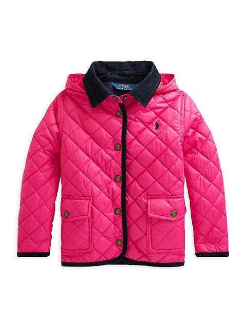 商品Ralph Lauren|Little Girl's & Girl's Water-Resistant Barn Jacket,价格¥923-¥997,第1张图片