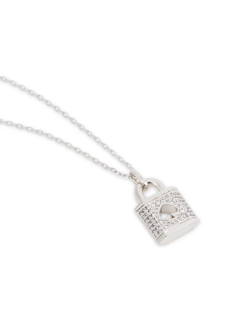 商品Kate Spade|Lock And Spade embellished silver-tone necklace,价格¥641,第3张图片详细描述