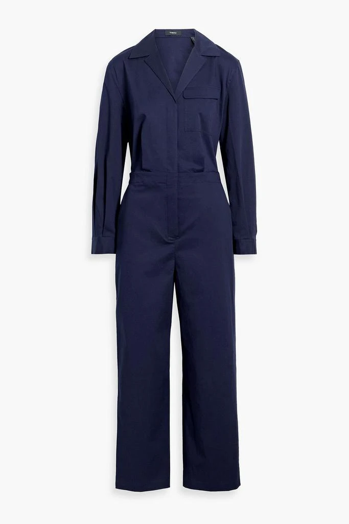 商品Theory|Pleated cotton-blend twill jumpsuit,价格¥939,第1张图片