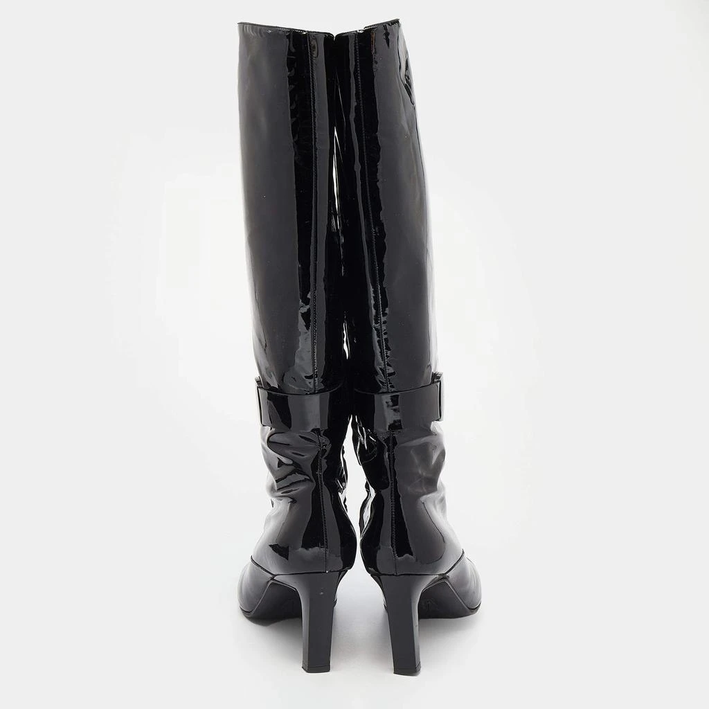 商品[二手商品] Salvatore Ferragamo|Salvatore Ferragamo Black Patent Leather Knee Length Boots Size 40,价格¥2611,第5张图片详细描述