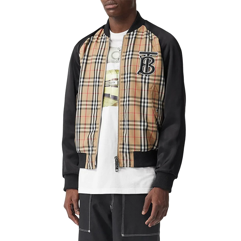 Burberry 博柏利 男士黑卡其拼色外套 8013634 商品