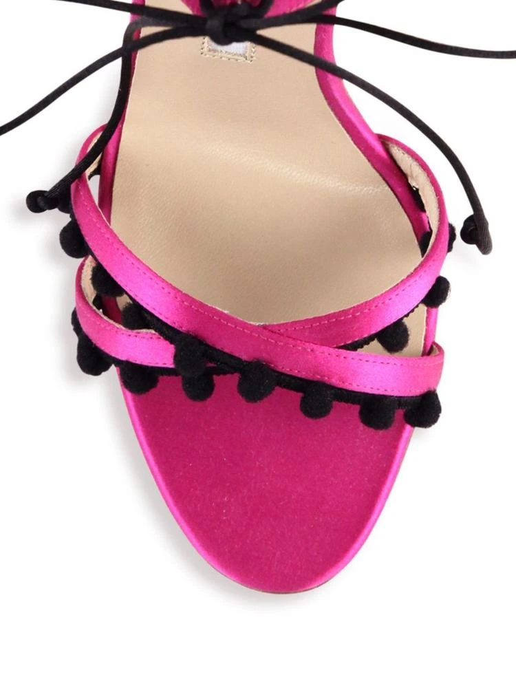 商品Manolo Blahnik|Esparra Pom-Pom Front-Tie Sandals,价格¥1788,第3张图片详细描述