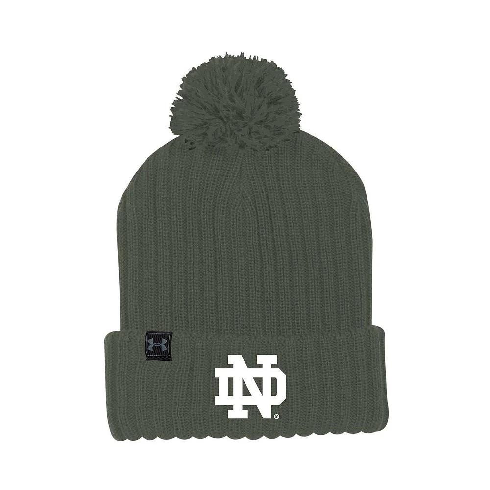 商品Under Armour|Men's Olive Notre Dame Fighting Irish Freedom Cuffed Pom Knit Hat,价格¥297,第1张图片
