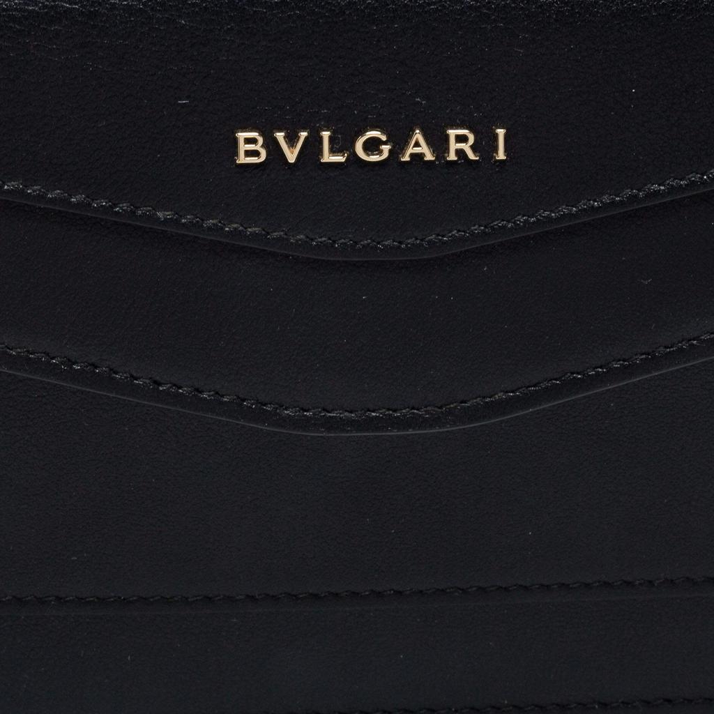 Bvlgari Black Leather Flap Crossbody Bag商品第5张图片规格展示