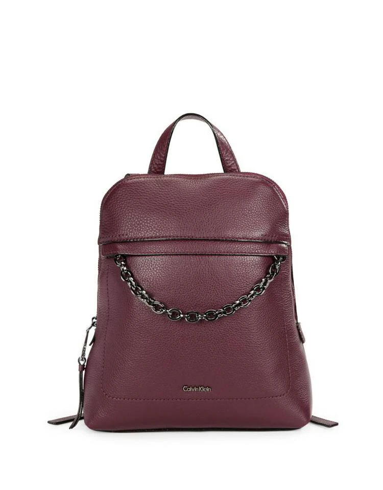 商品Calvin Klein|Chain-Accent Leather Backpack,价格¥582,第2张图片详细描述