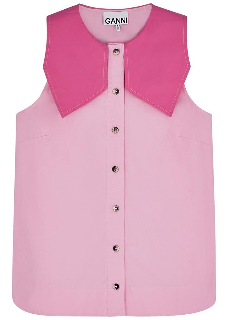 商品Ganni|Pink cotton-poplin shirt,价格¥996,第1张图片