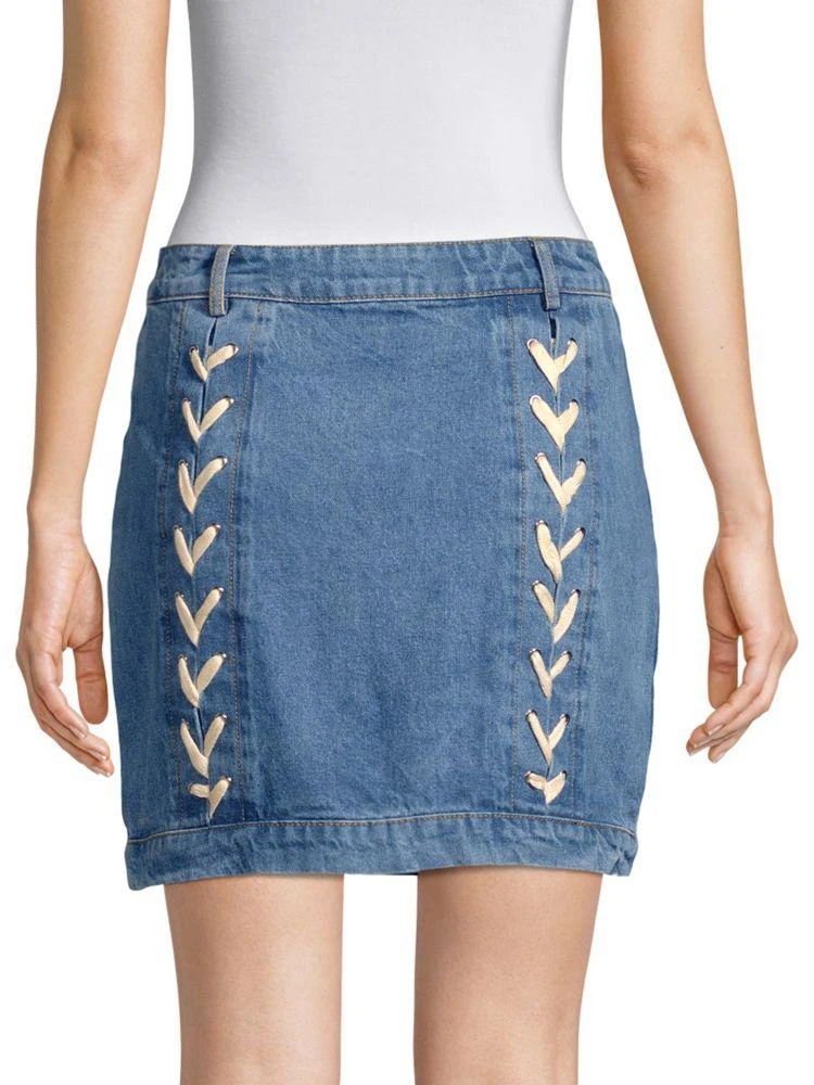 商品Endless Rose|Lace-Up Denim Mini Skirt,价格¥158,第2张图片详细描述