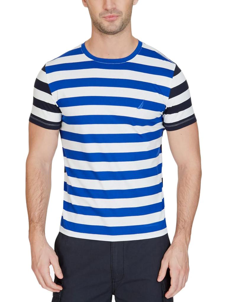 Mens Cotton Striped T-Shirt商品第1张图片规格展示