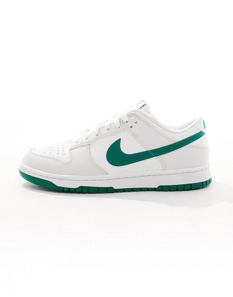 Nike Nike Dunk Low Retro trainers in off white and green
