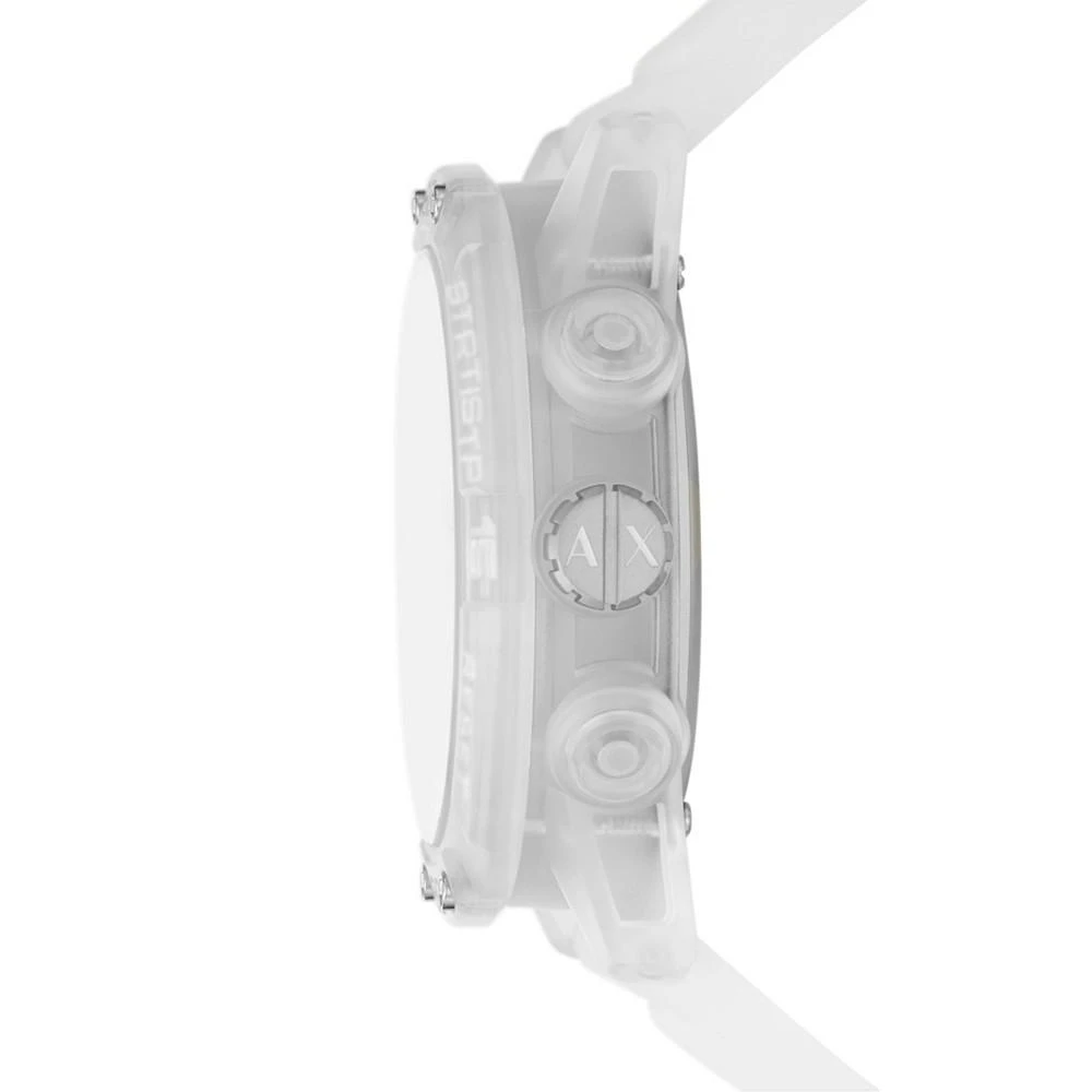 商品Armani Exchange|Men's Analog-Digital Clear Silicone Strap Watch,价格¥719,第2张图片详细描述