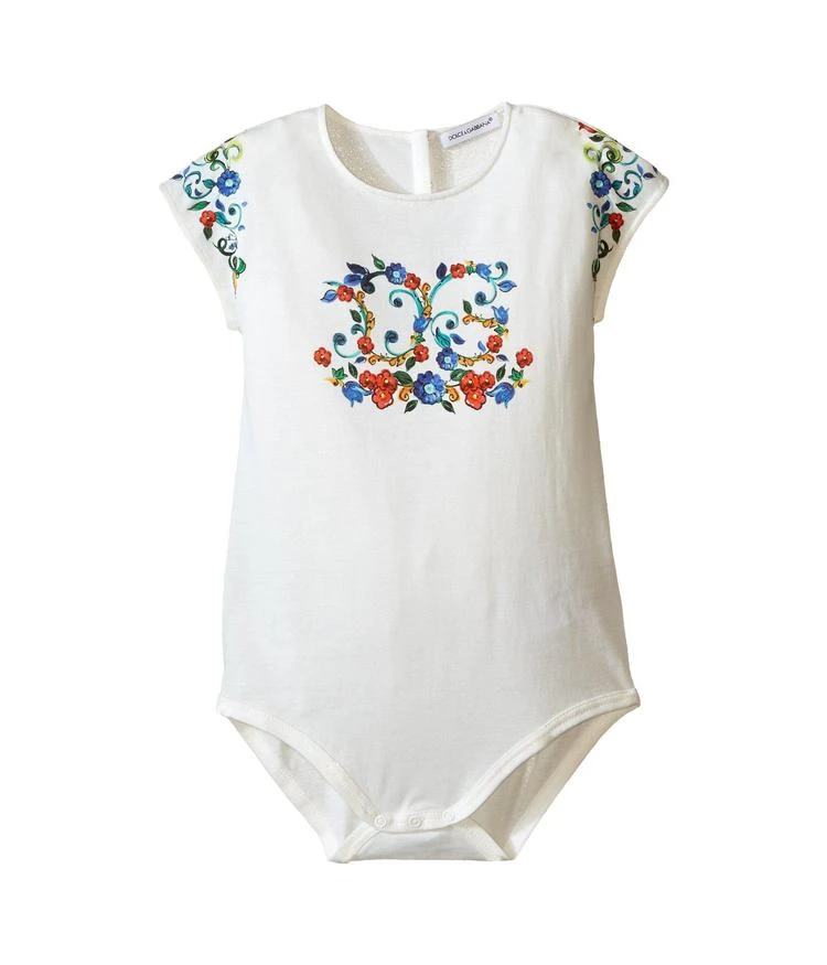 商品Dolce & Gabbana|婴儿Dolce & Gabbana Kids Escape Maiolica Logo One-Piece (Infant),价格¥706,第1张图片