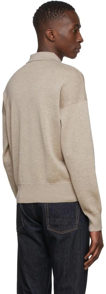 商品AMI|Beige Knit Ami de Cœur Long Sleeve Polo,价格¥1994,第3张图片详细描述