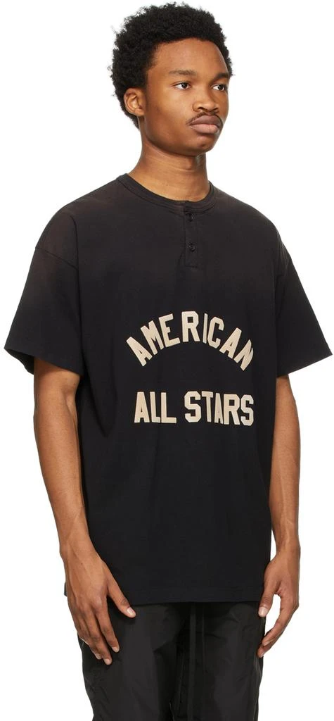 商品Fear of god|Black 'American All Stars' Short Sleeve Henley,价格¥828,第2张图片详细描述