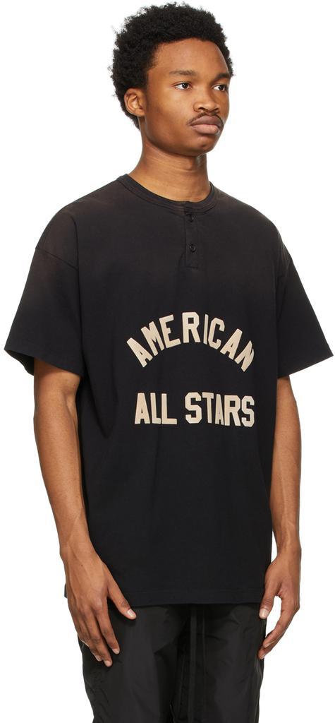 商品Fear of god|Black 'American All Stars' Short Sleeve Henley,价格¥2634,第4张图片详细描述
