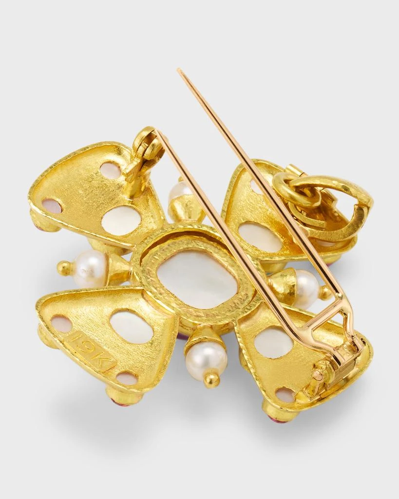 商品Elizabeth Locke|19K Maltese Cross Brooch Pendant with Amethyst, Aquamarine, Pink Tourmaline and Pearls,价格¥63105,第4张图片详细描述